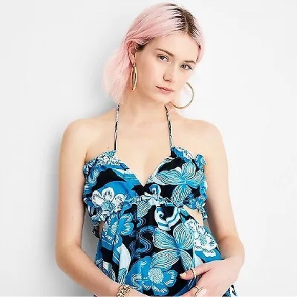 Women's Floral Print Strappy Neck Cut Out Dress - Future Collective with Alani M - Picture 2 of 5